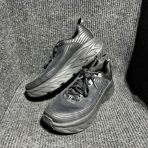 Hoka One One Bondi 6 Sneakers Mens 11.5 Black Road Running Shoes Hiking Comfort